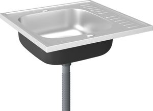 Zlewozmywak vidaXL  z ociekaczem 60x60cm stal 6