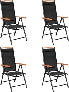 vidaXL 5-częściowy zestaw mebli ogrodowych, aluminiowy, czarny 2