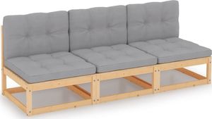 vidaXL 3-osobowa sofa z poduszkami, lite drewno sosnowe 1