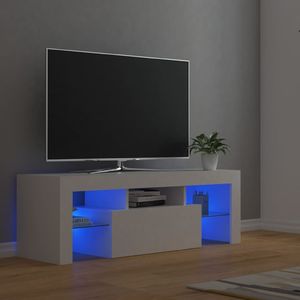 vidaXL Szafka pod TV z oświetleniem LED, biała, 120x35x40 cm 1