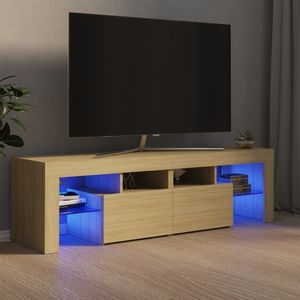 vidaXL Szafka TV z oświetleniem LED, dąb sonoma, 140x35x40 cm 1