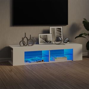 vidaXL Szafka TV z oświetleniem LED, biała, 135x39x30 cm 1