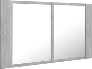 vidaXL Szafka górna z lustrem i LED 80cm szarość betonu (804968) 1