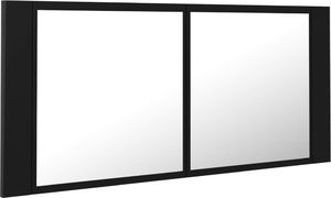 vidaXL Szafka górna z lustrem i LED 100cm czarna (804981) 1