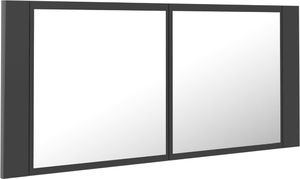 vidaXL Szafka górna z lustrem i LED 100cm szara (804982) 1