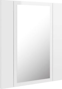 vidaXL Szafka górna z lustrem i LED 40cm biała połysk (804953) 1