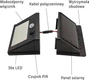 Kinkiet ECpower ZD53B LAMPA ZEWNĘTRZNA CZUJNIK RUCHU ZMIERZCHU 30 6