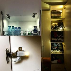 ECpower ZD23F LAMPKA LAMPA MEBLE 3 x LED NA ZAWIASY SZARA 8