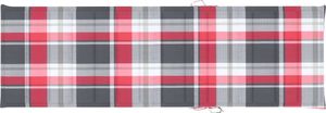 vidaXL Poduszka na leżak czerwona krata tkanina 3