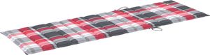 vidaXL Poduszka na leżak czerwona krata tkanina 4