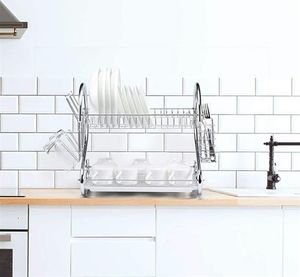 Home Appliances AG373 SUSZARKA DO NACZYŃ 2 POZIOMY OCIEKACZ STAL 5