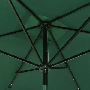 vidaXL Parasol z lampkami LED, na stalowym słupku, zielony, 2x3 m 2