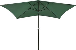 vidaXL Parasol z lampkami LED, na stalowym słupku, zielony, 2x3 m 4