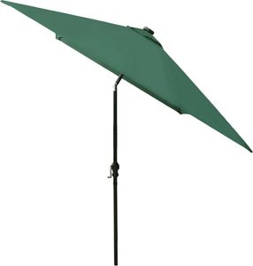 vidaXL Parasol z lampkami LED, na stalowym słupku, zielony, 2x3 m 7