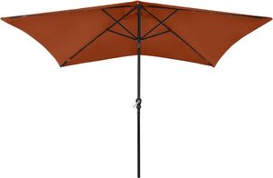 vidaXL Parasol z lampkami LED, na stalowym słupku, terakota, 2x3 m 4