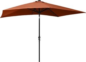 vidaXL Parasol z lampkami LED, na stalowym słupku, terakota, 2x3 m 6