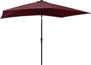 vidaXL Parasol z lampkami LED, na stalowym słupku, bordo, 2x3 m 6