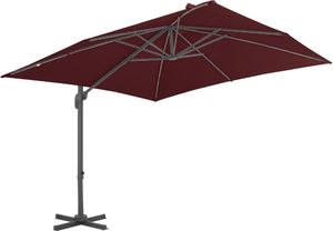 vidaXL Parasol wiszący na aluminiowym słupku, bordowy, 400x300 cm 3