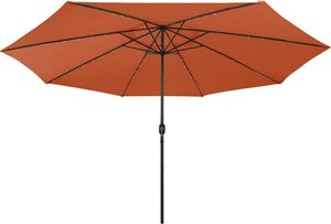 vidaXL Parasol ogrodowy z LED i metalowym słupkiem, 400 cm, terakota 4