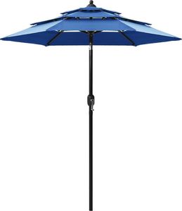 vidaXL 3-poziomowy parasol na aluminiowym słupku, lazurowy, 2 m 1