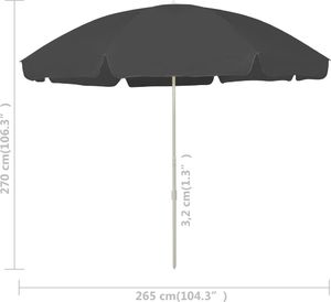 vidaXL Parasol plażowy, antracytowy, 300 cm 6