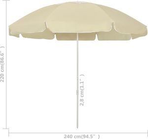 vidaXL Parasol plażowy, piaskowy żółty, 240 cm 6
