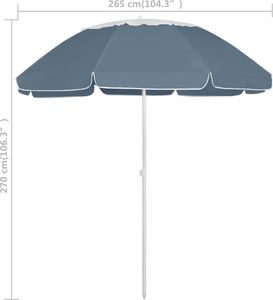vidaXL Parasol plażowy, niebieski, 300 cm 7