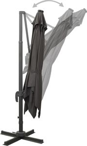 vidaXL Parasol wiszący z lampkami LED i słupkiem, antracytowy, 300 cm 8