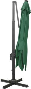 vidaXL Parasol wiszący z lampkami LED i słupkiem, zielony, 300 cm 4