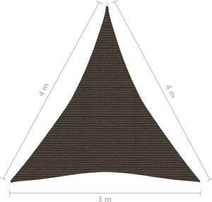 vidaXL Żagiel przeciwsłoneczny, 160 g/m, brązowy, 3x4x4 m, HDPE 6
