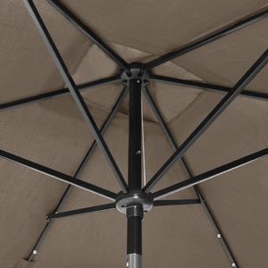 vidaXL Parasol z lampkami LED, na stalowym słupku, kolor taupe, 2x3 m 2