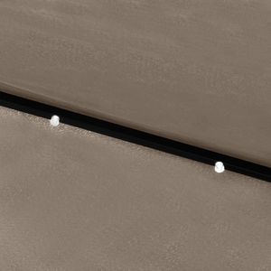 vidaXL Parasol z lampkami LED, na stalowym słupku, kolor taupe, 2x3 m 3