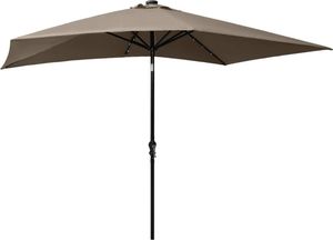 vidaXL Parasol z lampkami LED, na stalowym słupku, kolor taupe, 2x3 m 6