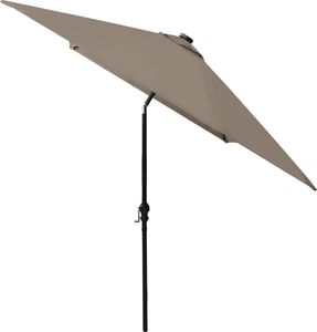 vidaXL Parasol z lampkami LED, na stalowym słupku, kolor taupe, 2x3 m 7