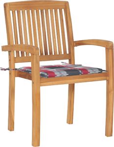 vidaXL Sztaplowane krzesła ogrodowe z poduszkami, 8 szt., tekowe 3