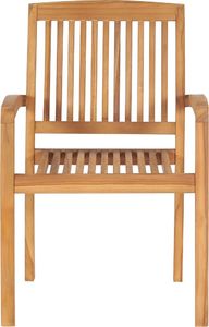 vidaXL Sztaplowane krzesła ogrodowe z poduszkami, 8 szt., tekowe 5