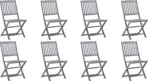 vidaXL Składane krzesła ogrodowe, 8 szt., drewno akacjowe 1
