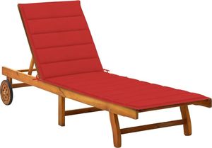 vidaXL Ogrodowy leżak z poduszką, lite drewno akacjowe 1