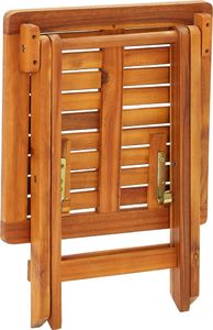 vidaXL Ogrodowy leżak ze stolikiem i poduszką, lite drewno akacjowe 7