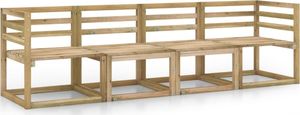 vidaXL Ogrodowa sofa 4-osobowa, impregnowane na zielono drewno sosnowe 1