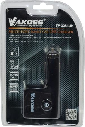 Ładowarka Vakoss 4x USB-A 6.8 A  (TP-3284UK) 3