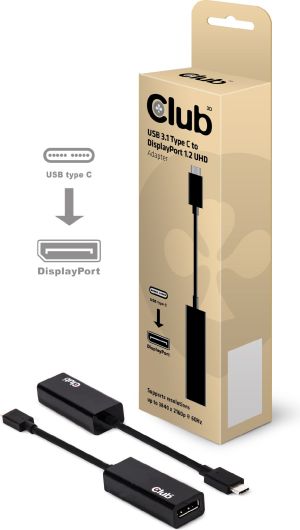 Adapter USB Club 3D USB-C - DisplayPort Czarny  (CAC-1507) 3