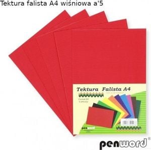 Penword Tektura falista PENWORD A4 5ark. - wiśniowa Penword TARGI 1