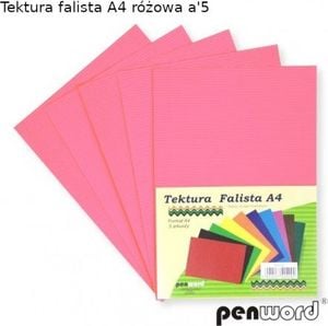 Penword Tektura falista PENWORD A4 5ark. - różowa Penword TARGI 1