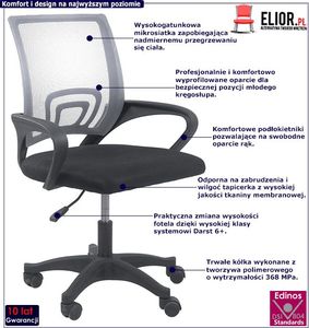 Krzesło biurowe Elior Morgan Szare 2