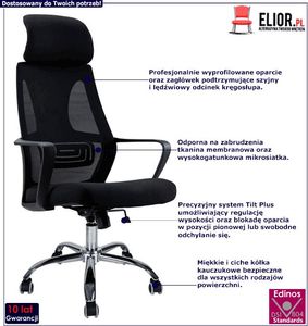 Krzesło biurowe Elior Fisan Czarne 2