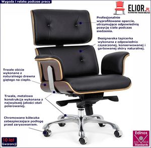 Krzesło biurowe Elior Bermund 3X Czarne 2