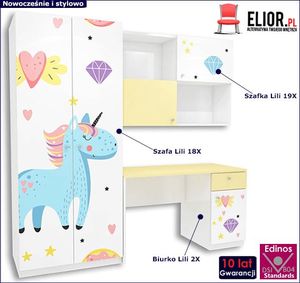 Elior Biało-żółty komplet mebli dziecięcych - Lili 2Y Lawenda 2