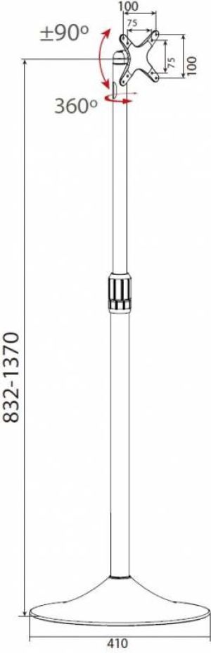 Techly Stojak podłogowy ICA-TR10 13'' - 27'' 3