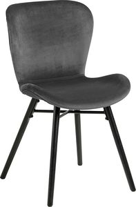 Elior Welwetowe krzesło tapicerowane szare - Esso 1